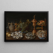 Natuurstudie met oesters, fruit en banket - Jacob Foppens van Es — ingelijst kunstwerk aan de muur