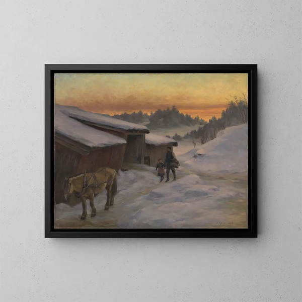 A farm in Lysaker - Jacob Glersen — framed artwork on a wall