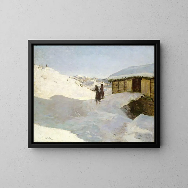 Winter in Vgsli in Telemark - Jacob Glersen — framed artwork on a wall