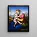 Maagd met Kind en papegaai - Jacob Götzenberger — ingelijst kunstwerk aan de muur