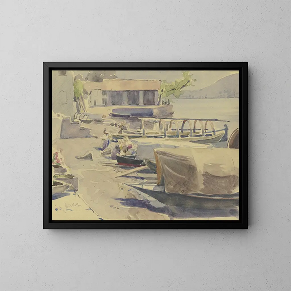 Port du lac de Garde - Jacob Happ — ingelijst kunstwerk aan de muur