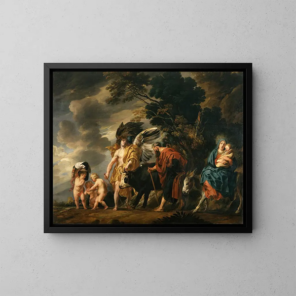 Vlucht van de Heilige Familie naar Egypte - Jacob Jordaens — ingelijst kunstwerk aan de muur