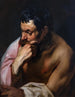 De denker of de fauna in meditatie - Jacob Jordaens — weergave van het kunstwerk