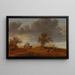 van een aanval op een paard en een kar in de duinen bij zonsondergang - Jacob Salomonsz van Ruysdael — ingelijst kunstwerk aan de muur