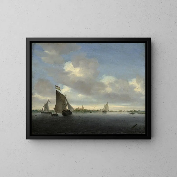 Marine Painting - Jacob Salomonsz van Ruysdael — framed artwork on a wall