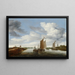 Landschapschilderij met rivier, zeilboten en een schuit getrokken door paarden - Jacob Salomonsz van Ruysdael — ingelijst kunstwerk aan de muur