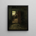 Binnenhuis schilderij met een boerendochter en een kind - Jacob Simon Hendrik Kever — ingelijst kunstwerk aan de muur