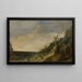Landschap met bergzicht, uitzicht op een rivier en de zee - Jacob van Geel — ingelijst kunstwerk aan de muur