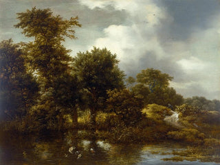 Jacob van Ruisdael - A Wooded Landscape with a Pond.webp