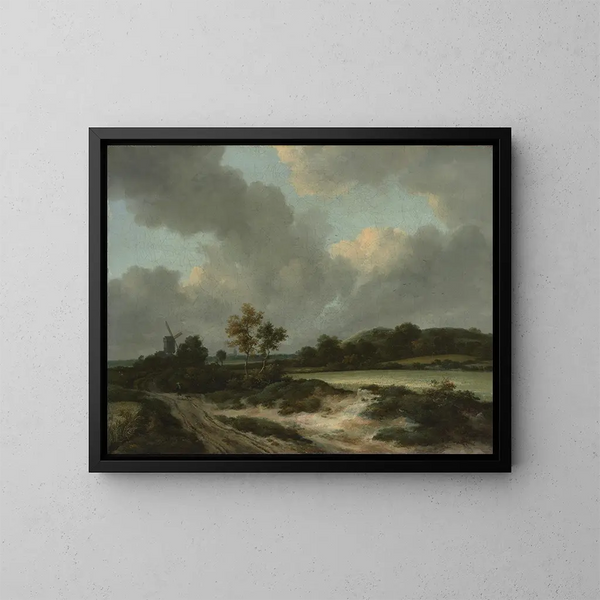 Wheat Field Painting - Jacob van Ruisdael — framed artwork on a wall