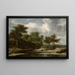 van een reiziger's halte - Jacob van Ruisdael — ingelijst kunstwerk aan de muur