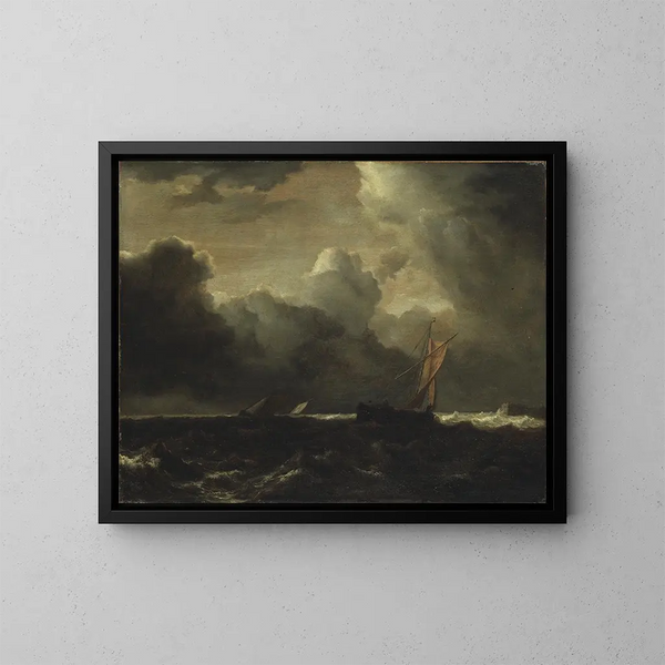 Wolkenstorm boven de zee - Jacob van Ruisdael — ingelijst kunstwerk aan de muur