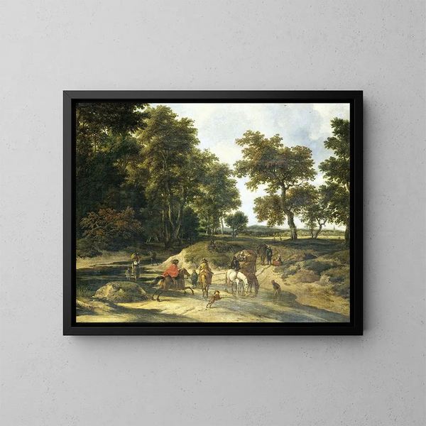 Het waterloopje - Jacob van Ruisdael — ingelijst kunstwerk aan de muur