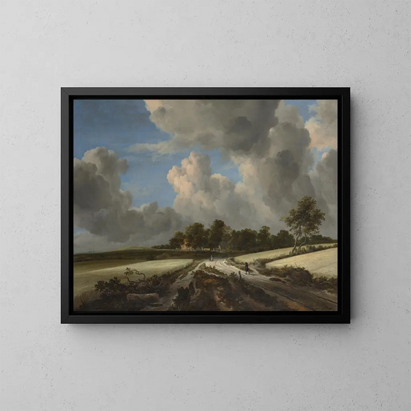 van het veld met tarwe - Jacob van Ruisdael — ingelijst kunstwerk aan de muur