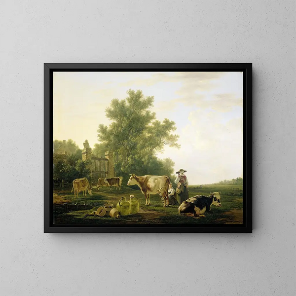 L'heure de la traite - Jacob van Strij — framed artwork on a wall