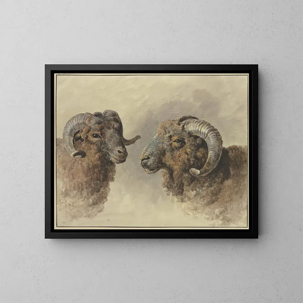 Two sheep - Jacob van Strij — framed artwork on a wall