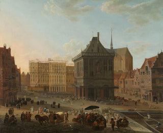 Jacob van der Ulft - The Dam in Amsterdam with the new Town Hall under Construction.webp
