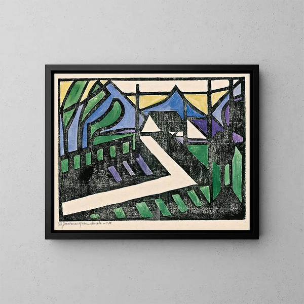 Compositie VI nr. 1 - Jacoba van Heemskerck — ingelijst kunstwerk aan de muur