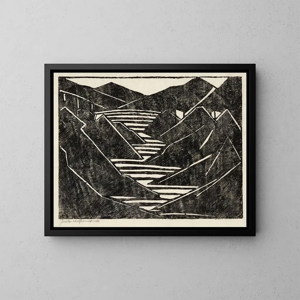 Landschap - Jacoba van Heemskerck — ingelijst kunstwerk aan de muur