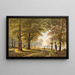 a forest path with hiker in autumn - Jacobus Johannes van Poorten — framed artwork on a wall