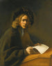 van een jonge man aan een bureau - Jacobus Levecq — weergave van het kunstwerk