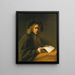 van een jonge man aan een bureau - Jacobus Levecq — ingelijst kunstwerk aan de muur
