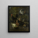 Een haan, kippen, duiven en een marmot - Jacomo Victors — ingelijst kunstwerk aan de muur