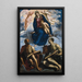 Marie met het Kind vereerd door Sint-Marcus en Sint-Lucas - Jacopo Tintoretto — ingelijst kunstwerk aan de muur