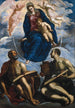 Marie met het Kind vereerd door Sint-Marcus en Sint-Lucas - Jacopo Tintoretto — weergave van het kunstwerk