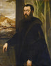 portret van een man met uitzicht op een landschap - Jacopo Tintoretto — weergave van het kunstwerk