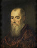 portret van een man met een rood jas - Jacopo Tintoretto — weergave van het kunstwerk