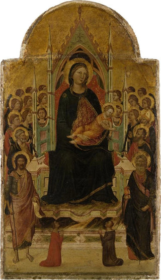 Jacopo del Casentino - Madonna and Child Enthroned with Angels Saints and Donors.webp