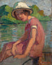 Jonge vrouw aan de waterkant - Jacqueline Marval — weergave van het kunstwerk