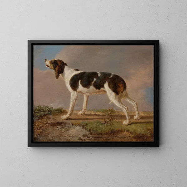 A hunting dog - Jacques-Laurent Agasse — framed artwork on a wall