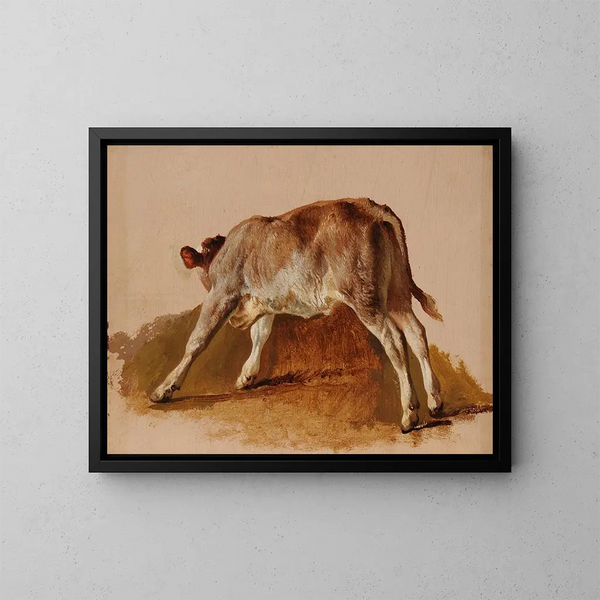 Young calf - Jacques-Raymond Brascassat — framed artwork on a wall