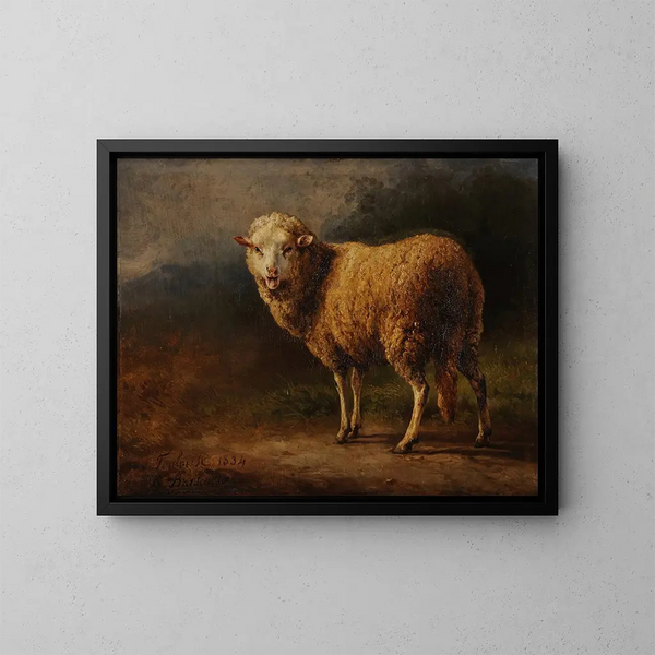 White Sheep - Jacques-Raymond Brascassat — framed artwork on a wall