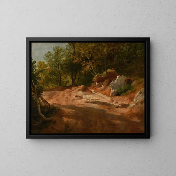Rochers en forteresse - Jacques-Raymond Brascassat — framed artwork on a wall