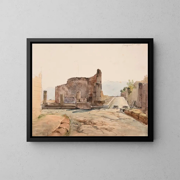 Streets and Ruins of Pompeii - Jacques-Raymond Brascassat — framed artwork on a wall