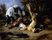 van een spaniel met een stilleven van gedode wild - Jacques-Raymond Brascassat — weergave van het kunstwerk