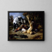 van een spaniel met een stilleven van gedode wild - Jacques-Raymond Brascassat — ingelijst kunstwerk aan de muur