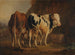 van een stier met een witte en zwarte vacht en een koe met een bruine vacht - Jacques-Raymond Brascassat — weergave van het kunstwerk