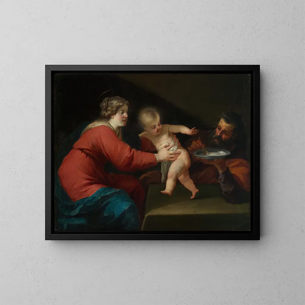 the Holy Family - Jacques Blanchard — framed artwork on a wall