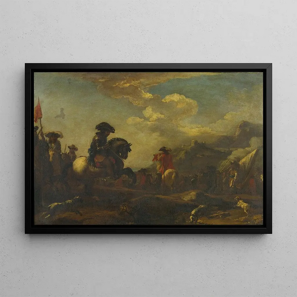 Cavalry on the march - Jacques Courtois — framed artwork on a wall