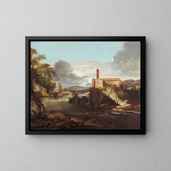 Rocky Valley Painting - Jacques Courtois — framed artwork on a wall