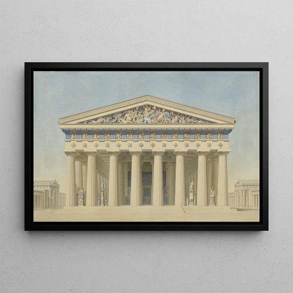 Jacques Ignace Hittorff - Temple T at Selinunte Sicily reconstructed elevation of the main facade.webp