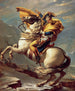 Napoleon die de Alpen oversteekt - Jacques Louis David — weergave van het kunstwerk