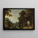 Landschap met een laan en een kasteel op het water - Jacques van der Wijen — ingelijst kunstwerk aan de muur