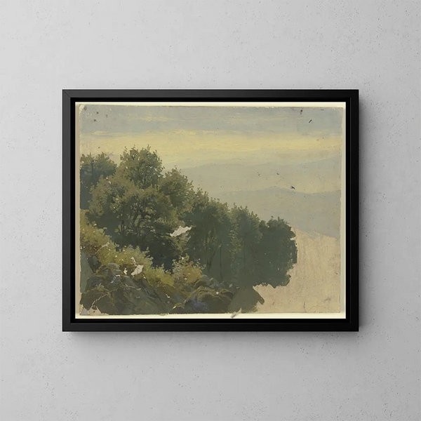 Forest of Deciduous Trees - Jakob Becker — framed artwork on a wall