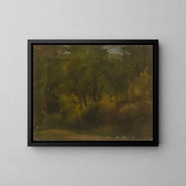 in a forest - Jakob Becker — framed artwork on a wall