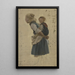 Klein boerenmeisje met een ander op de rug - Jakob Becker — ingelijst kunstwerk aan de muur